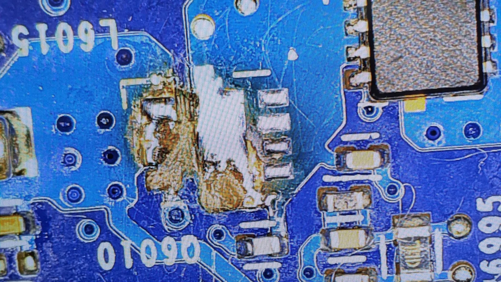Traseu și puncte de montaj afectate pe placa de bază HP EliteBook
